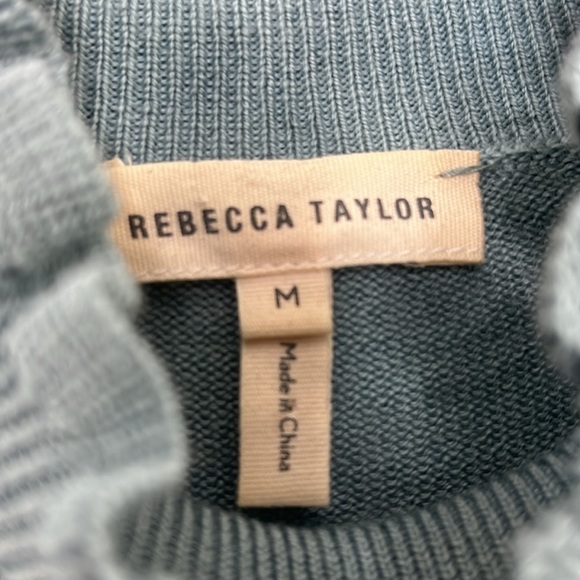 Rebecca Taylor Merino Wool‎ Ruffle Turtleneck Sweater size Medium - Picture 3 of 9